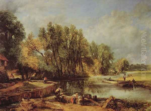 Stratford Mill Oil Painting by John Constable