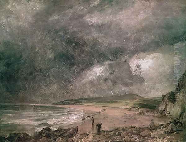 Weymouth Bay with Approaching Storm Oil Painting by John Constable