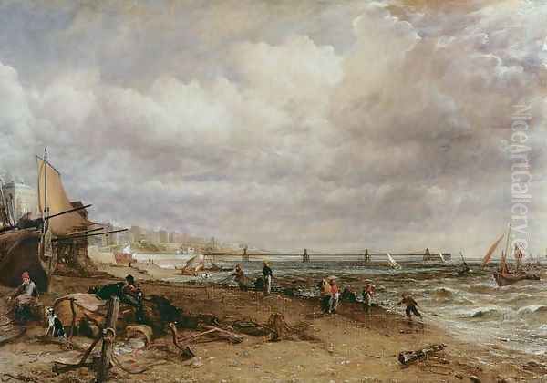 Marine Parade and Old Chain Pier, 1827 Oil Painting by John Constable