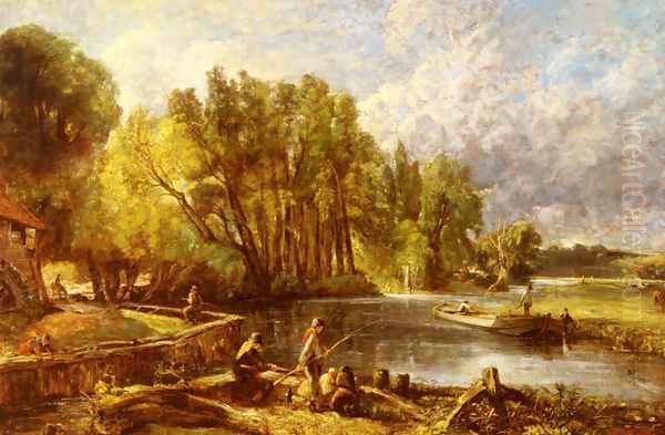 The Young Waltonians - Stratford Mill, c.1819-25 Oil Painting by John Constable