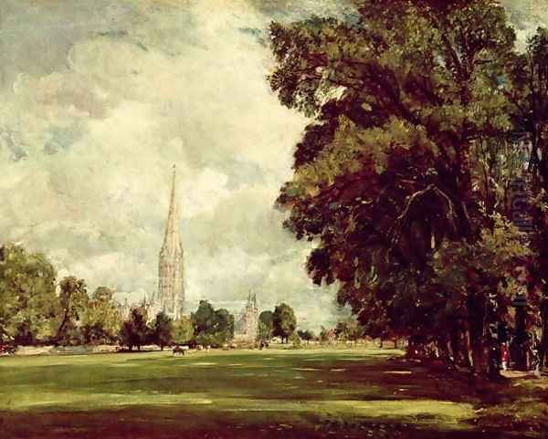 Salisbury Cathedral from Lower Marsh Close, 1820 Oil Painting by John Constable