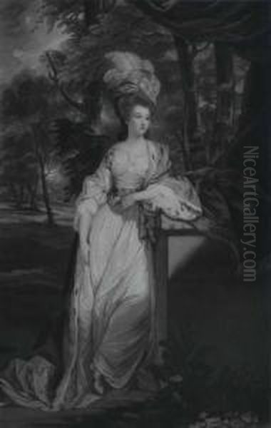 The Duchess Of Rutlandmezzotint Oil Painting by Samuel Cousins