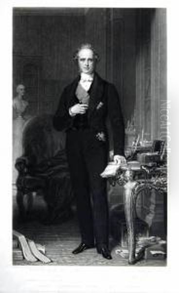 The Rt Hon. Viscount Palmerston Oil Painting by Samuel Cousins