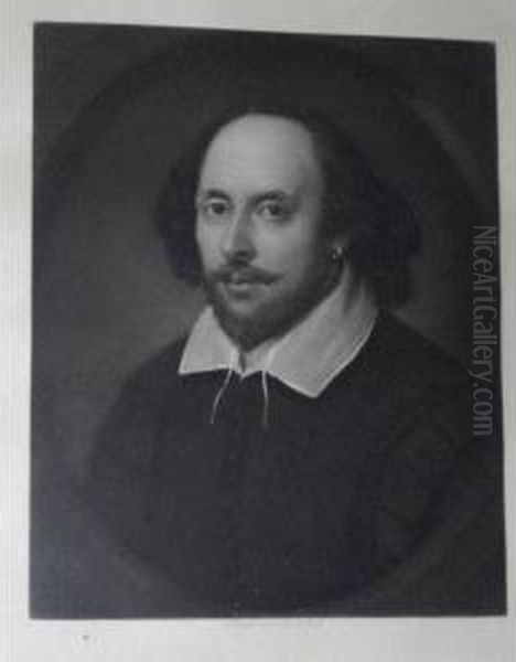 William Shakespeare; John Milton Oil Painting by Samuel Cousins