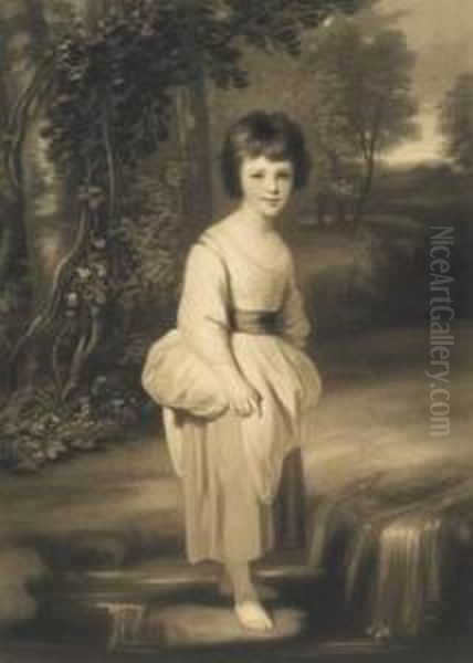 Simplicity; The Strawberry Girl; Miss Penelope Boothby Oil Painting by Samuel Cousins