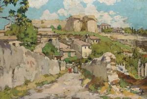 Le Fort St. Andre, Villeneuve Des Avignon; And Les Collines Cevenoles Oil Painting by Armand Coussens