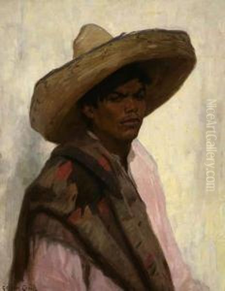 Peon, Young Boy In A Sombrero Oil Painting by Gordon Coutts