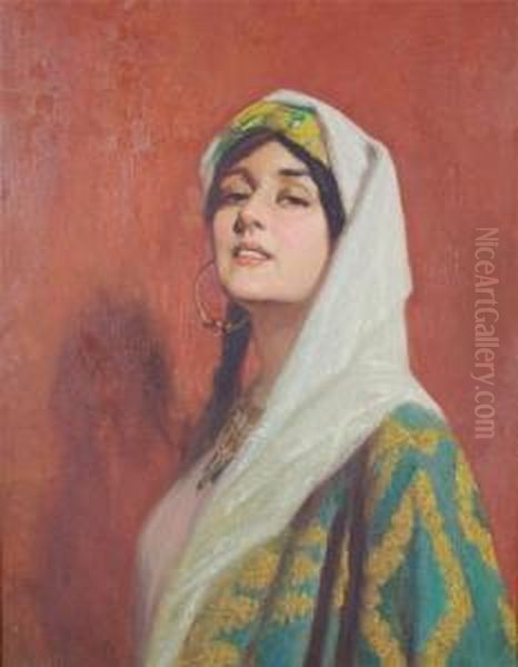 Moroccan Woman Oil Painting by Gordon Coutts