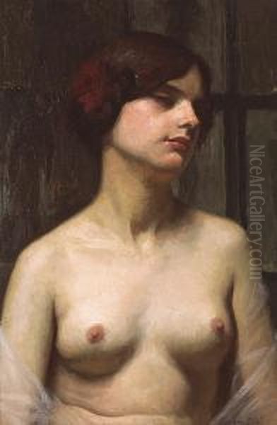 Pensive Female Nude Oil Painting by Gordon Coutts