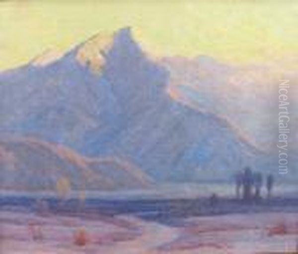 Mount San Jacinto At Dusk Oil Painting by Gordon Coutts