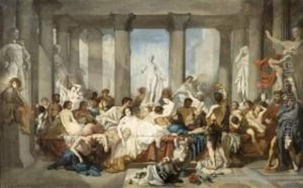 Les Romains De La Decadence. Oil Painting by Thomas Couture