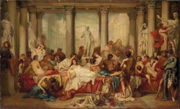 Romans During The Decadence Oil Painting by Thomas Couture