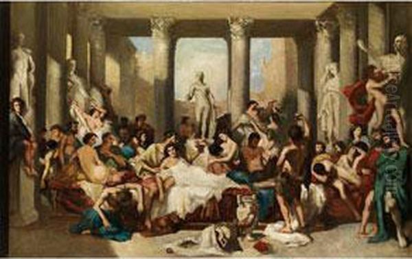 Des Romains De La Decadence (die Romer Der Verfallszeit) Oil Painting by Thomas Couture