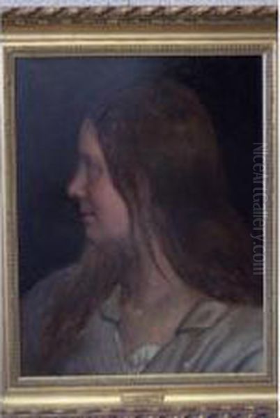 Portrait De Jeune Femme Oil Painting by Thomas Couture