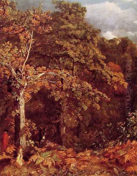 Wooded Landscape Oil Painting by John Constable