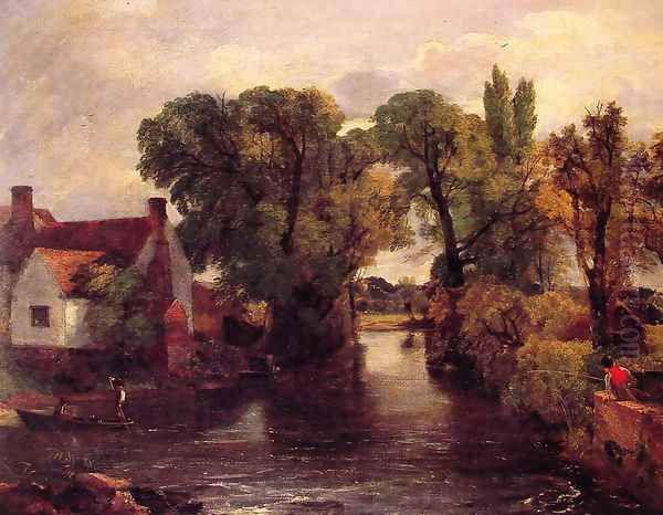 Mill Stream Oil Painting by John Constable