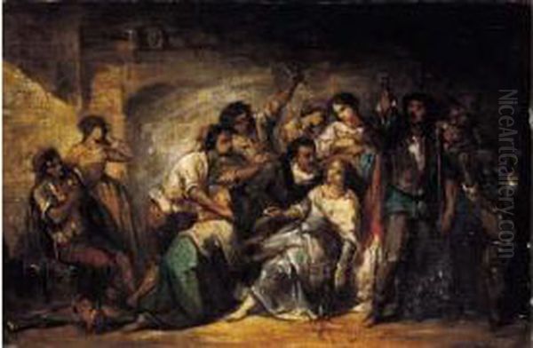 L'appel A La Vengeance, Scene Sicilienne Oil Painting by Thomas Couture