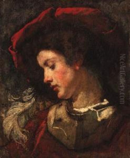 Head Of A Boy Oil Painting by Thomas Couture