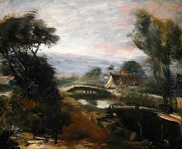 A View near Flatford Mill Oil Painting by John Constable