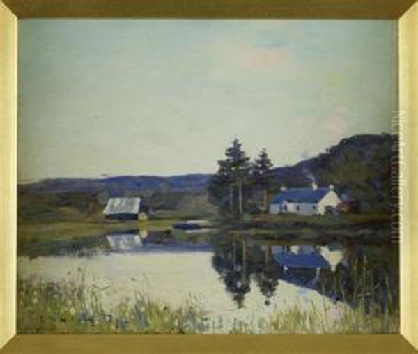 By The Lochside Oil Painting by Robert Mcgown Coventry