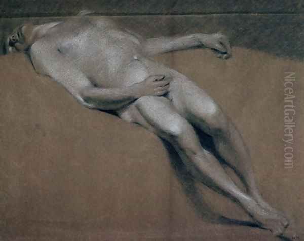 Study of a recumbent male nude Oil Painting by John Constable