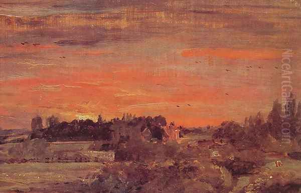 East Bergholt Rectory Oil Painting by John Constable