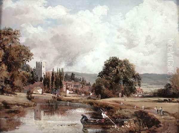 Harnham Church, near Salisbury, 1820 Oil Painting by John Constable