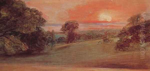 Evening Landscape At East Bergholt Oil Painting by John Constable