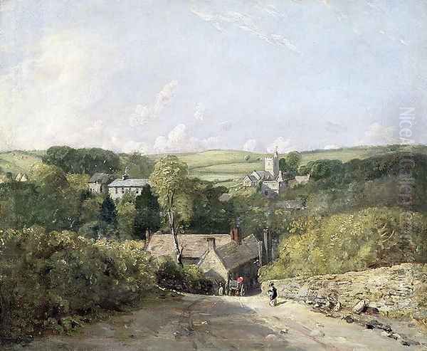 A View of Osmington Village with the Church and Vicarage, 1816 Oil Painting by John Constable