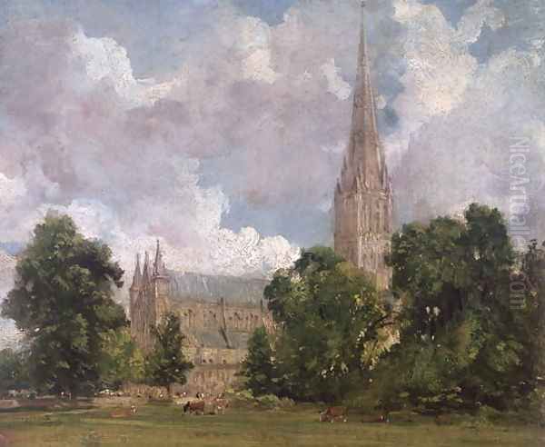 Salisbury Cathedral from the south west Oil Painting by John Constable