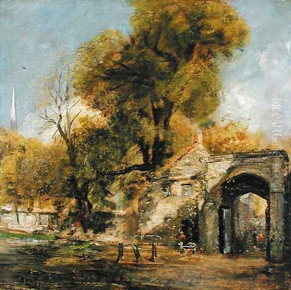 Harnham Gate, Salisbury, c.1820-21 Oil Painting by John Constable