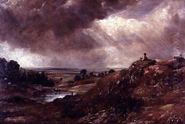 Hampstead Heath, Branch Hill Pond, 1828 Oil Painting by John Constable