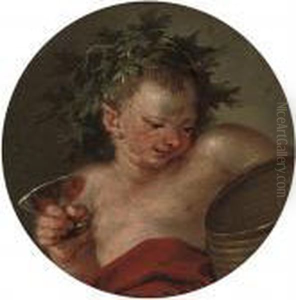 Bacchus Oil Painting by Charles-Antoine Coypel