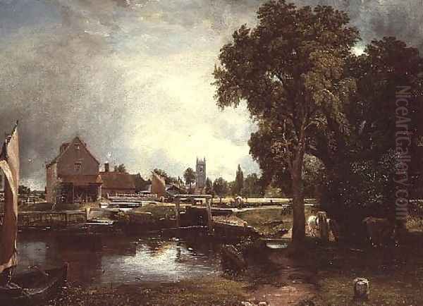 Dedham Lock and Mill 2 Oil Painting by John Constable