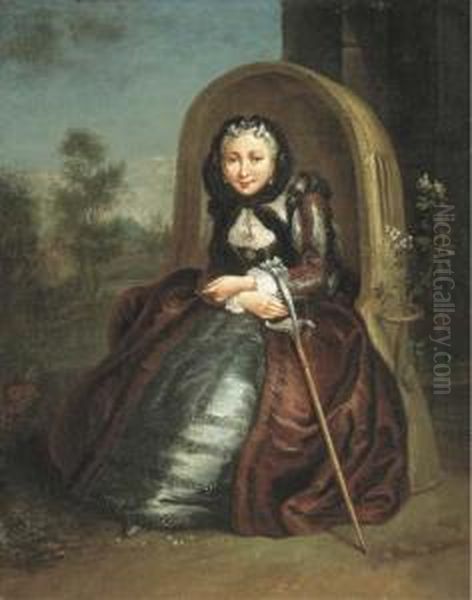 Portrait Presume De 
Marie-catherine Botet, Ou La Jeunesse Sous Leshabillements De La 
Decrepitude Oil Painting by Charles-Antoine Coypel