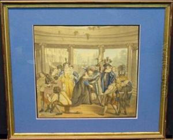 Scene From A Theatrical Production Oil Painting by Charles-Antoine Coypel