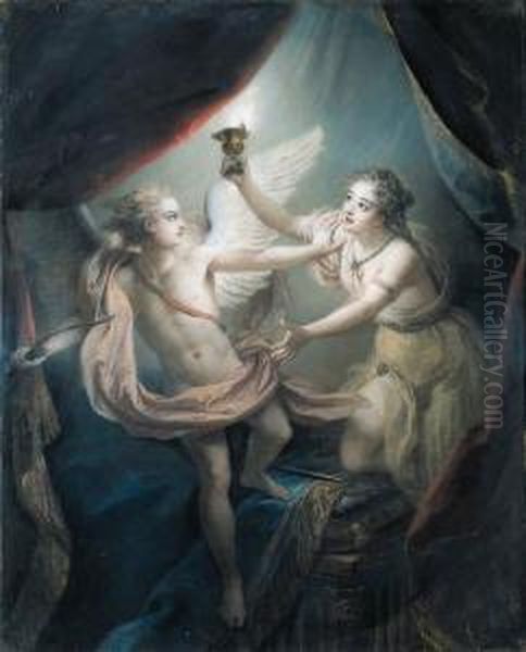 Cupid Abandoning Psyche Oil Painting by Charles-Antoine Coypel