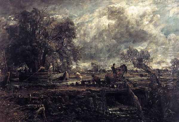 Sketch for The Leaping Horse 1824-25 Oil Painting by John Constable