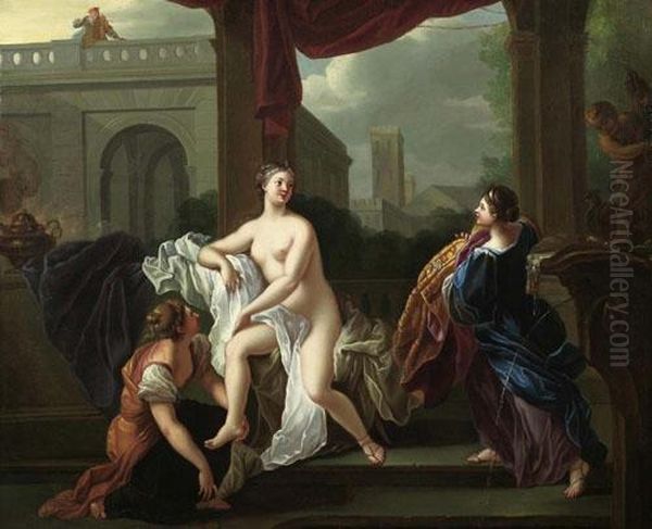 Bathseba Im Bade. Oil Painting by Noel Nicolas Coypel