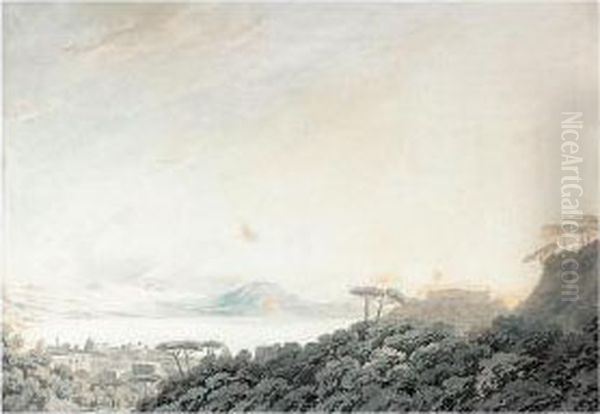 The Bay Of Naples From Capodimonte Oil Painting by John Robert Cozens