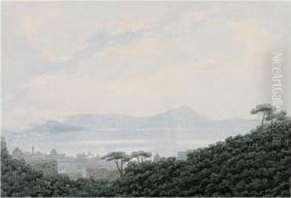 The Bay Of Naples From Capodimonte, Italy Oil Painting by John Robert Cozens