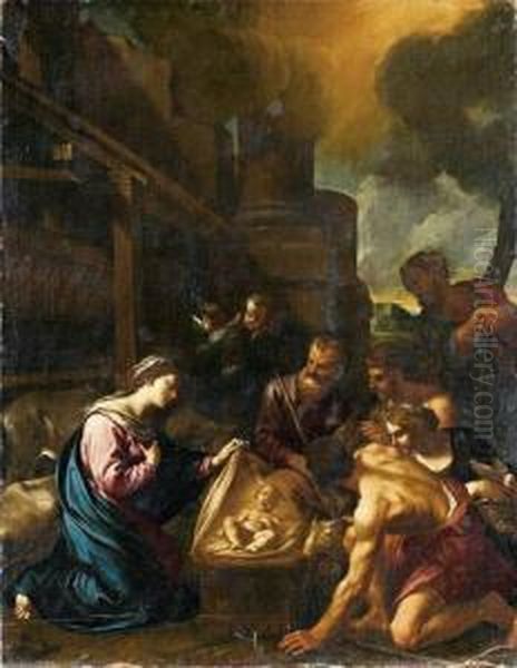 L'adoration Des Bergers Oil Painting by Francesco Cozza