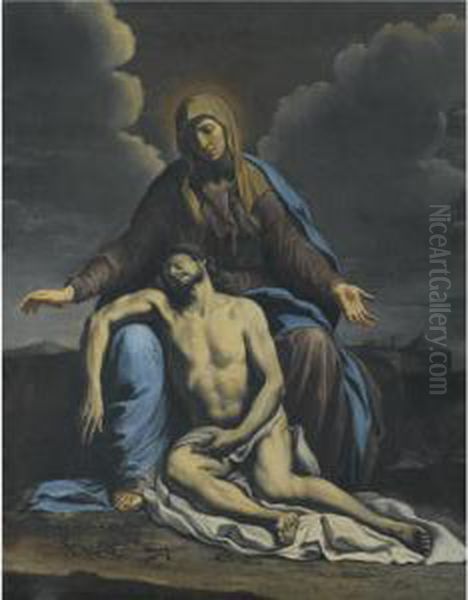 The Pieta Oil Painting by Francesco Cozza