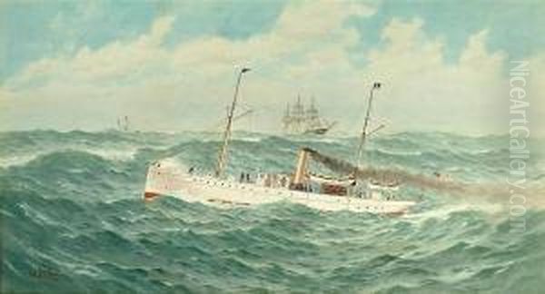 The Steam Yacht 
Scythian Oil Painting by Frederick Schiller Cozzens