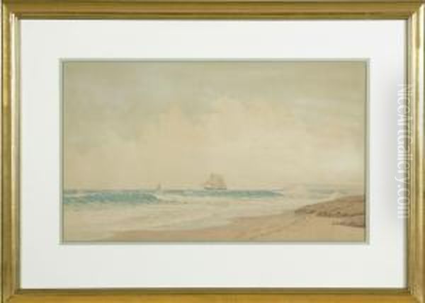 Expansive Shore Scene With Distant Vessels Oil Painting by Frederick Schiller Cozzens