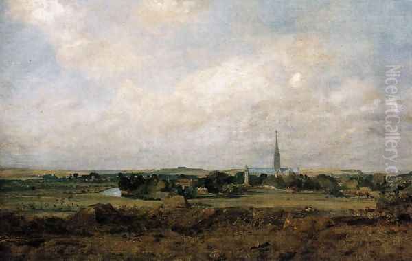 View of Salisbury c. 1820 Oil Painting by John Constable