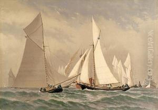 For The America's Cup Oil Painting by Frederick Schiller Cozzens