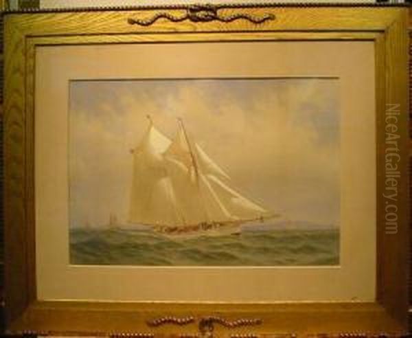 Sailing Near Shore Oil Painting by Frederick Schiller Cozzens