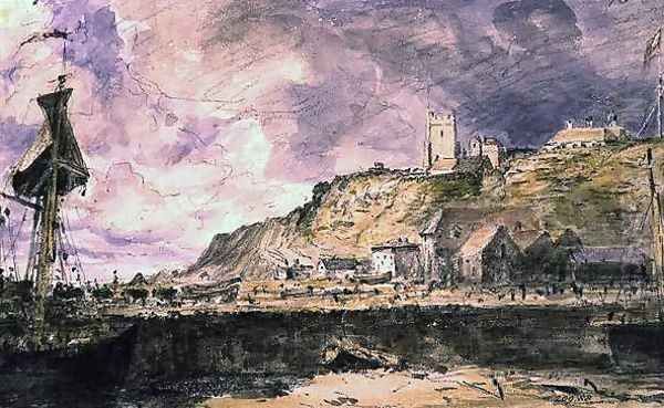 Folkestone Harbour, 1833 Oil Painting by John Constable