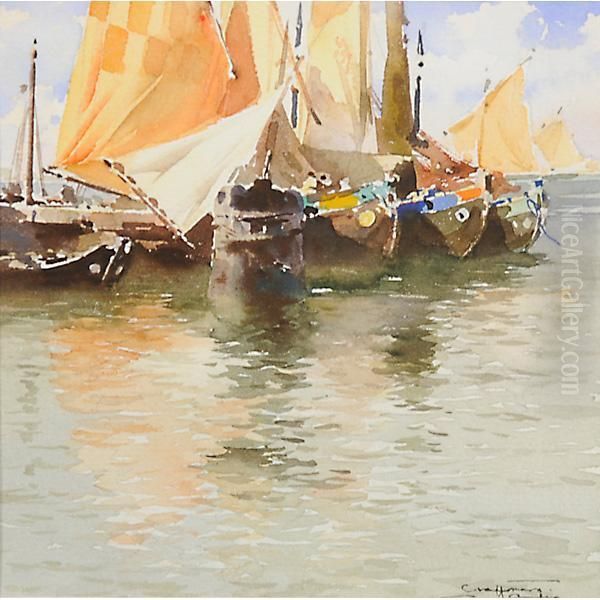 Barche Oil Painting by Aurelio Craffonara